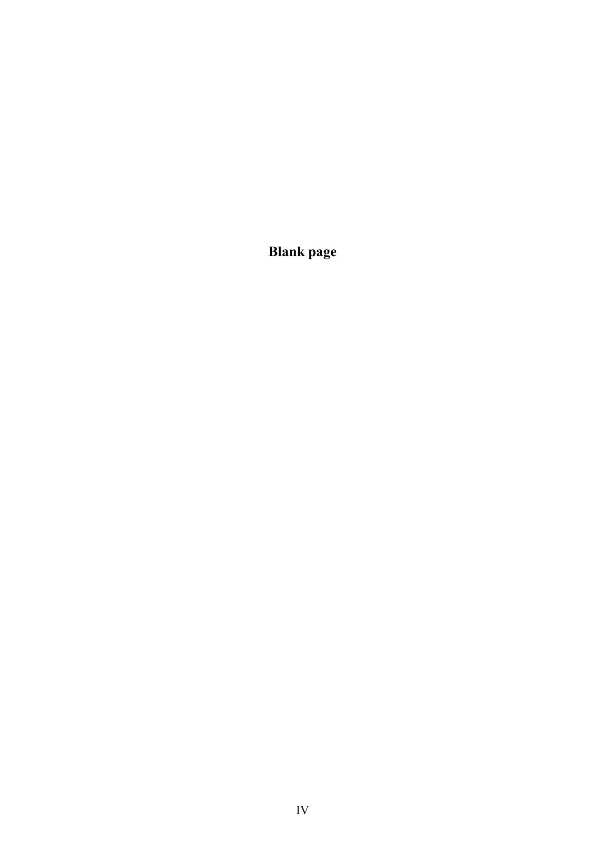   IV           Blank page     
