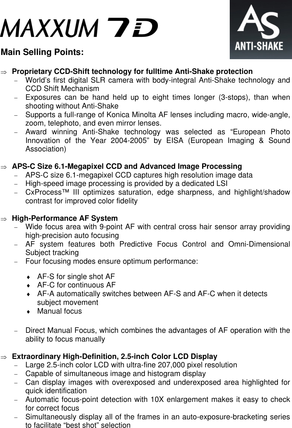 Konica Minolta Maxxum 7d Instruction Manual Cover