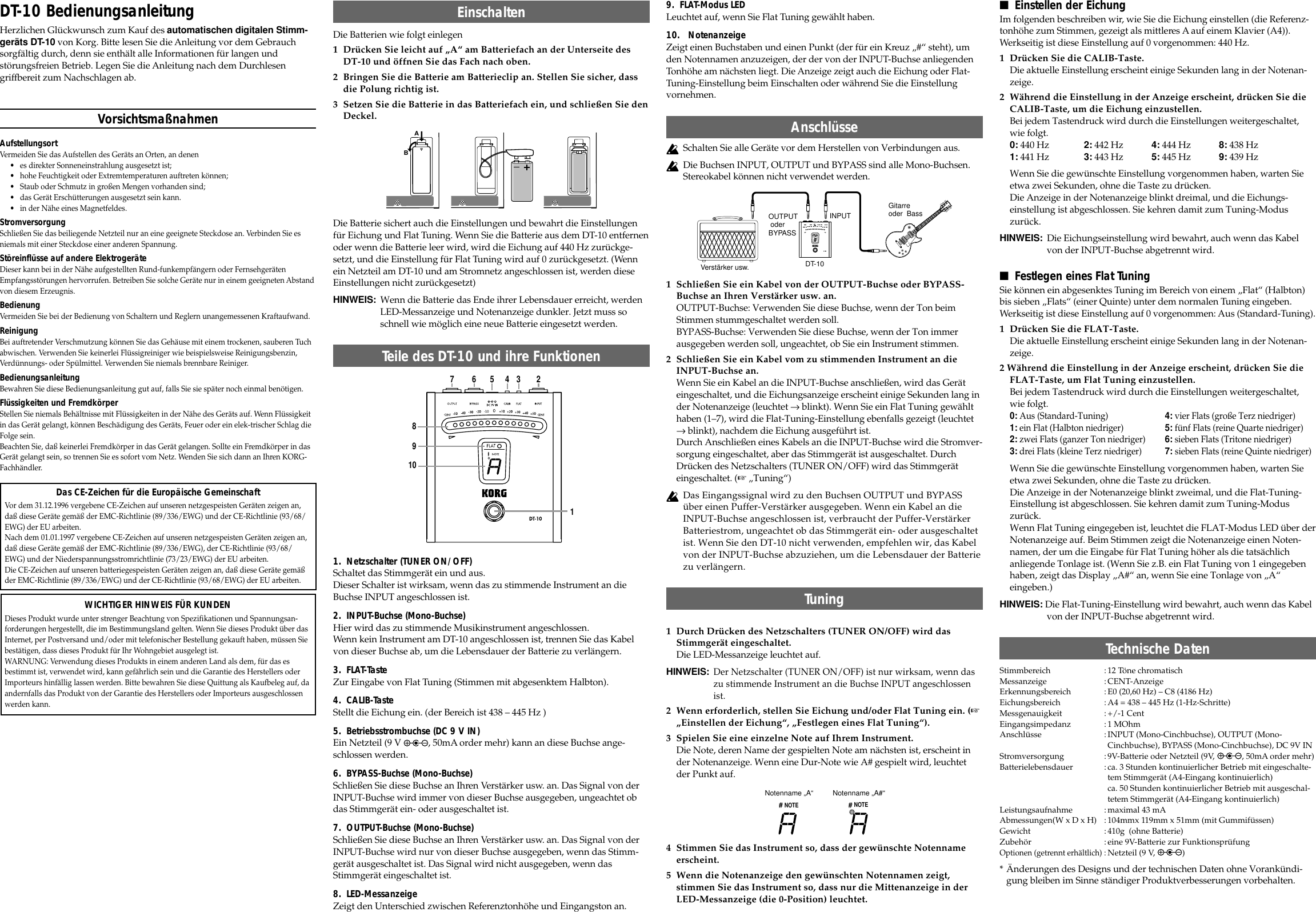 Page 3 of 3 - Korg Korg-Dt-10-Users-Manual- DT-10 Owerl's Manual Korg-dt-10-users-manual