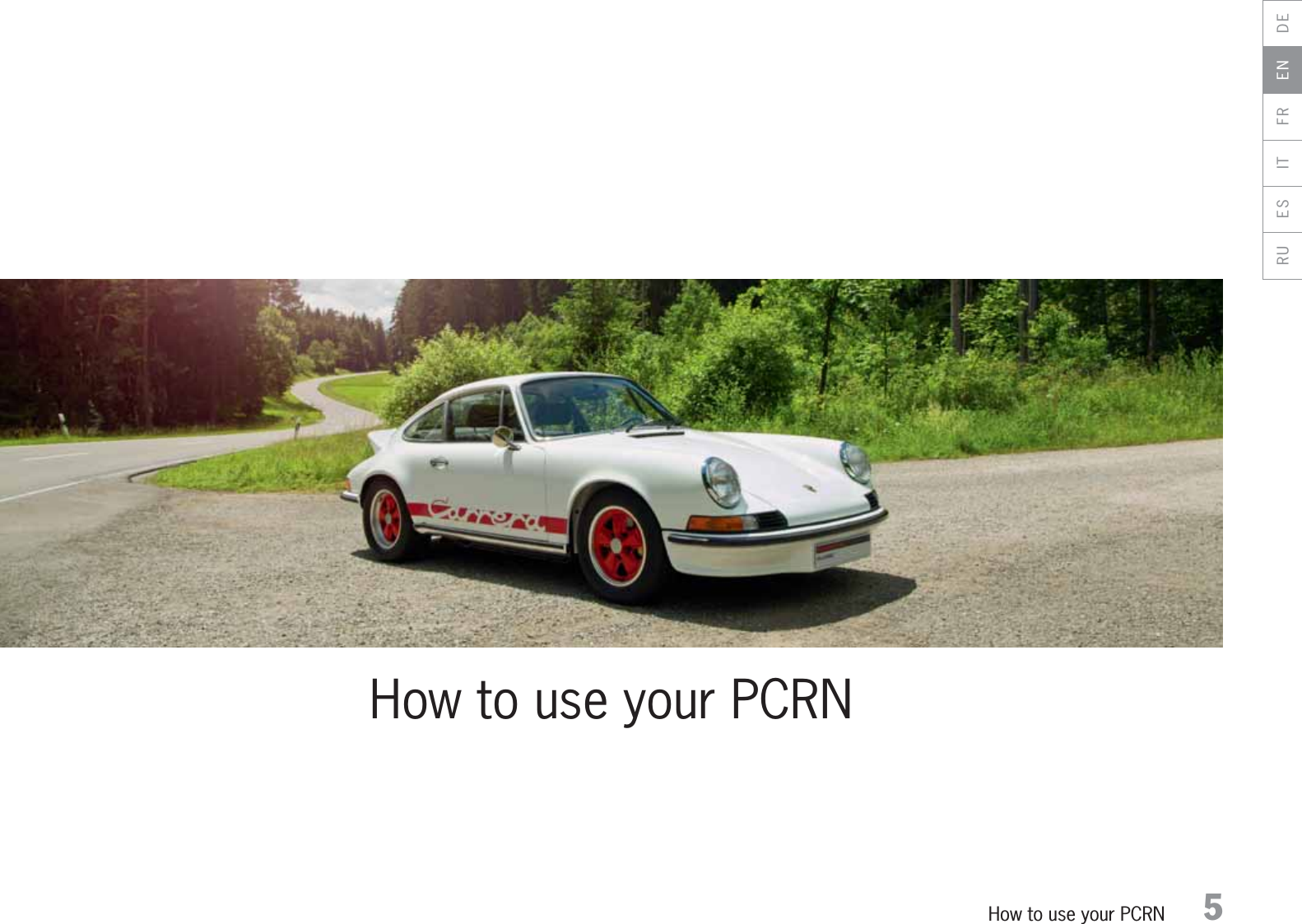 How to use your PCRN 5How to use your PCRNDEENFRITESRU