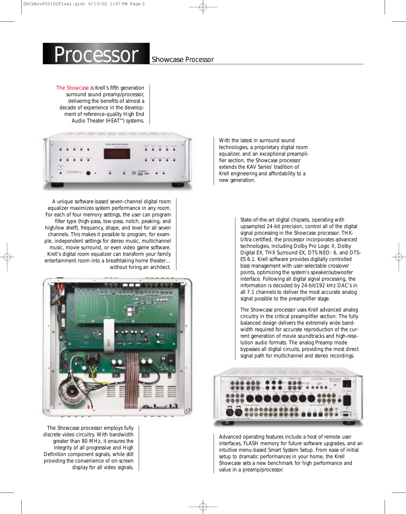 Page 2 of 4 - Krell-Industries Krell-Industries-Surround-Sound-Preamp-Processor-Users-Manual-  Krell-industries-surround-sound-preamp-processor-users-manual