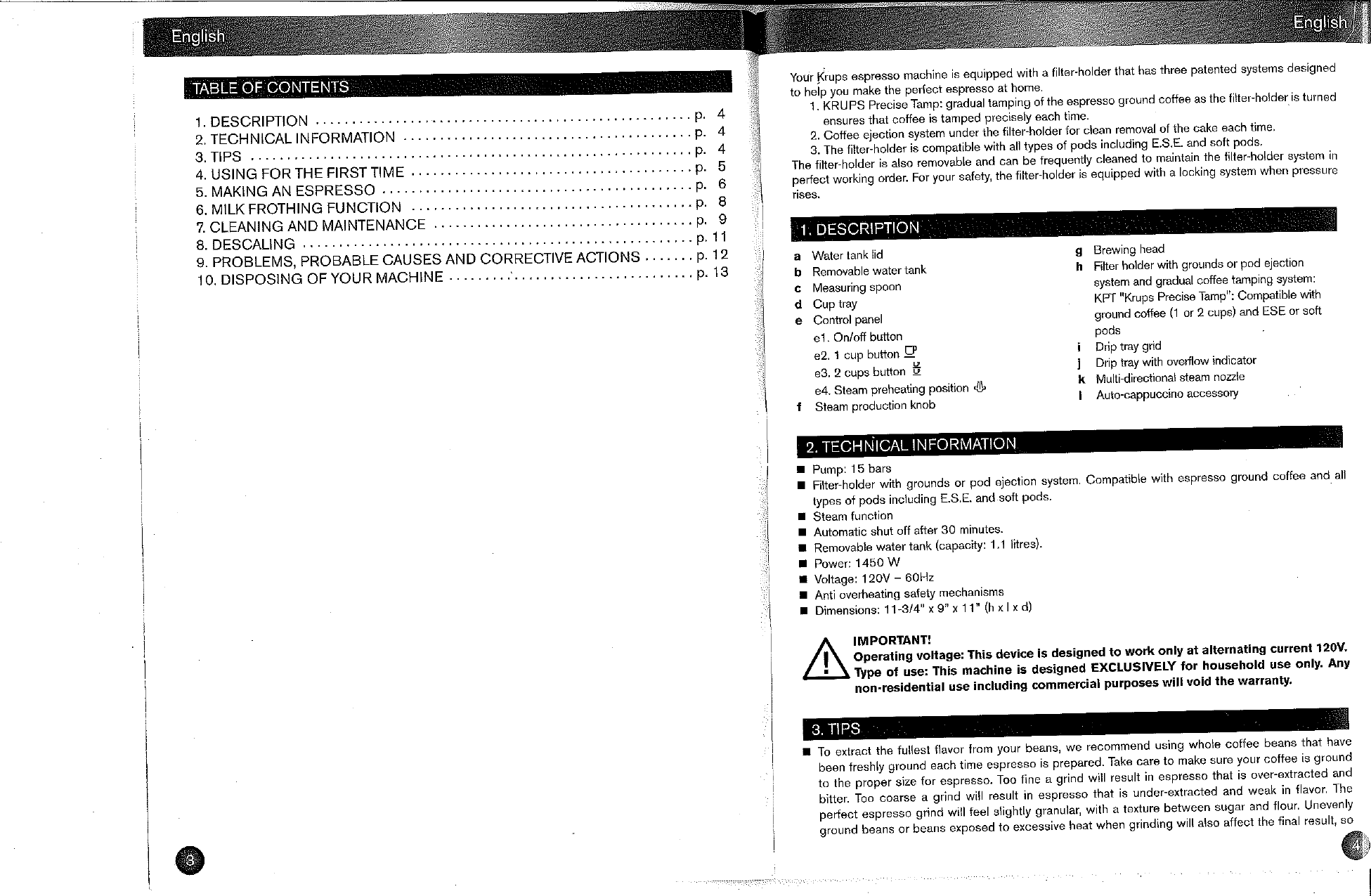 Page 5 of 10 - Krups Krups-Xp5280-Users-Manual- Krups-xp5280-users-manual
