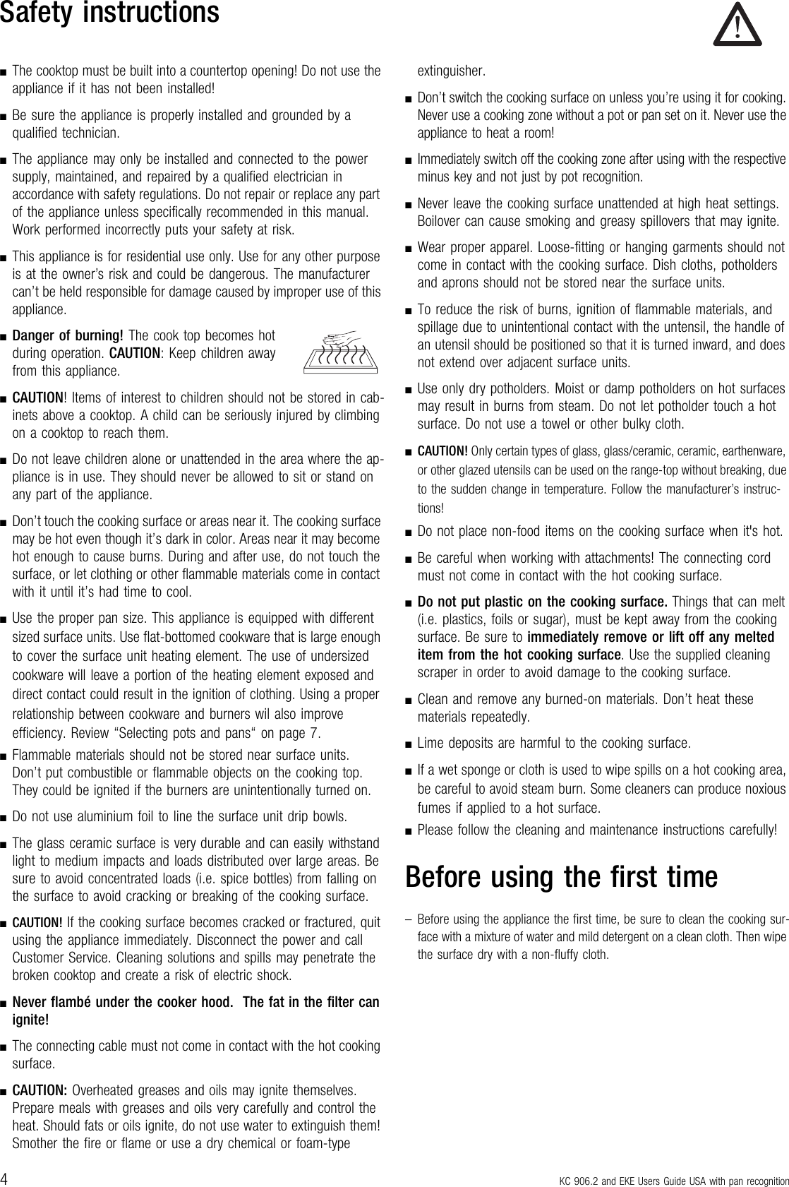 Page 4 of 12 - Kuppersbusch-Usa Kuppersbusch-Usa-604-2-Users-Manual-  Kuppersbusch-usa-604-2-users-manual