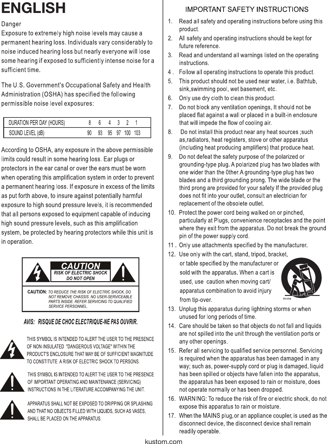 Page 3 of 12 - Kustom Kustom-Kg100Fx212-Users-Manual-  Kustom-kg100fx212-users-manual