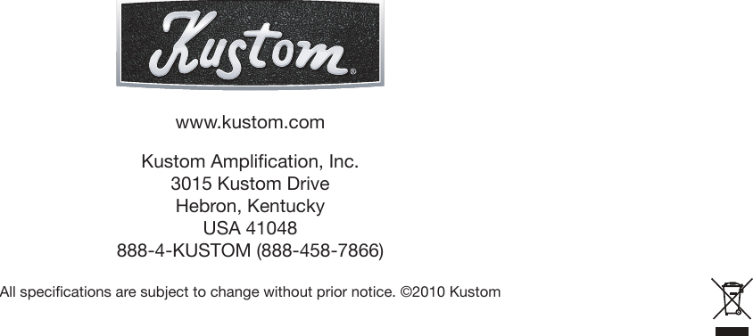 Page 12 of 12 - Kustom Kustom-Kxb200-Users-Manual-  Kustom-kxb200-users-manual