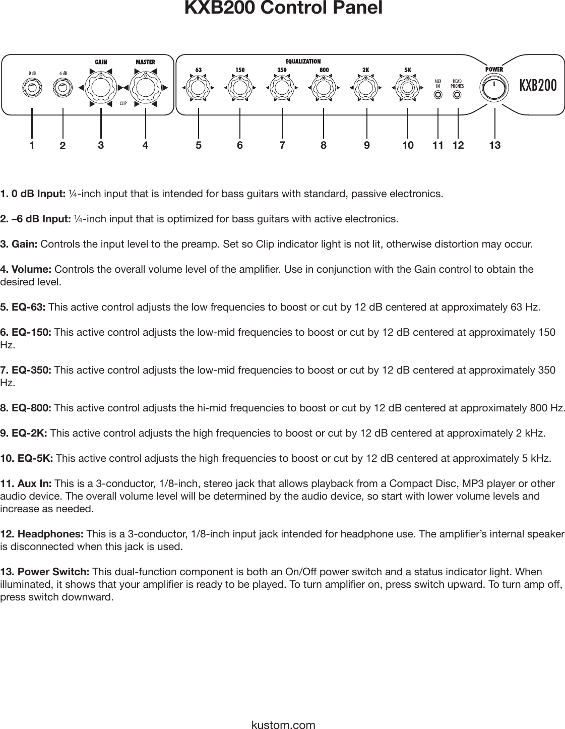 Page 5 of 12 - Kustom Kustom-Kxb200-Users-Manual-  Kustom-kxb200-users-manual