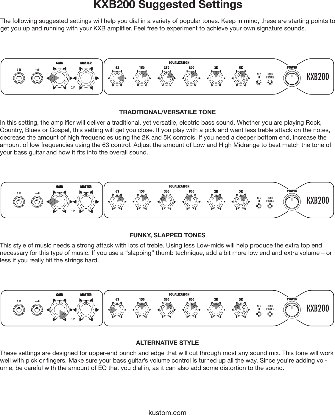 Page 8 of 12 - Kustom Kustom-Kxb200-Users-Manual-  Kustom-kxb200-users-manual
