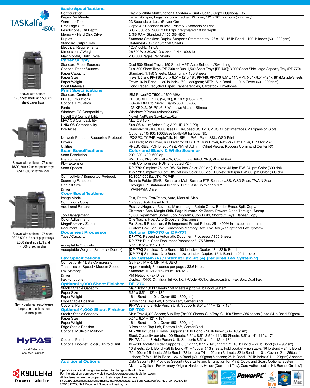 Page 2 of 2 - Kyocera 4500i TA4500i Specs User Manual  To The 9e9656c7-4ee3-40a9-a60d-b69444ee44e0