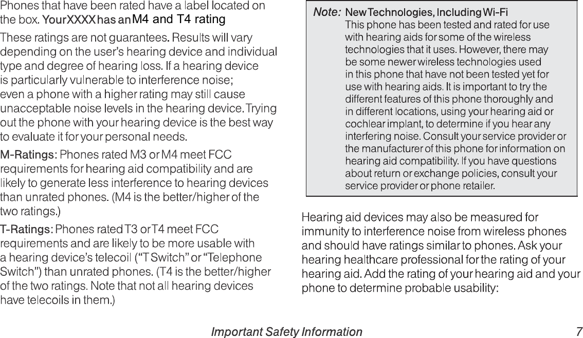 M4 and T4 rating