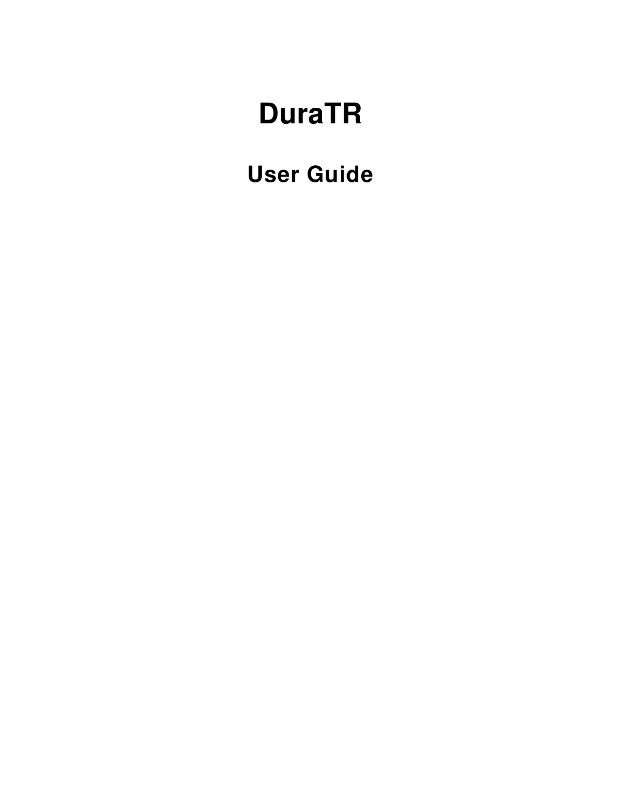  DuraTR User Guide   