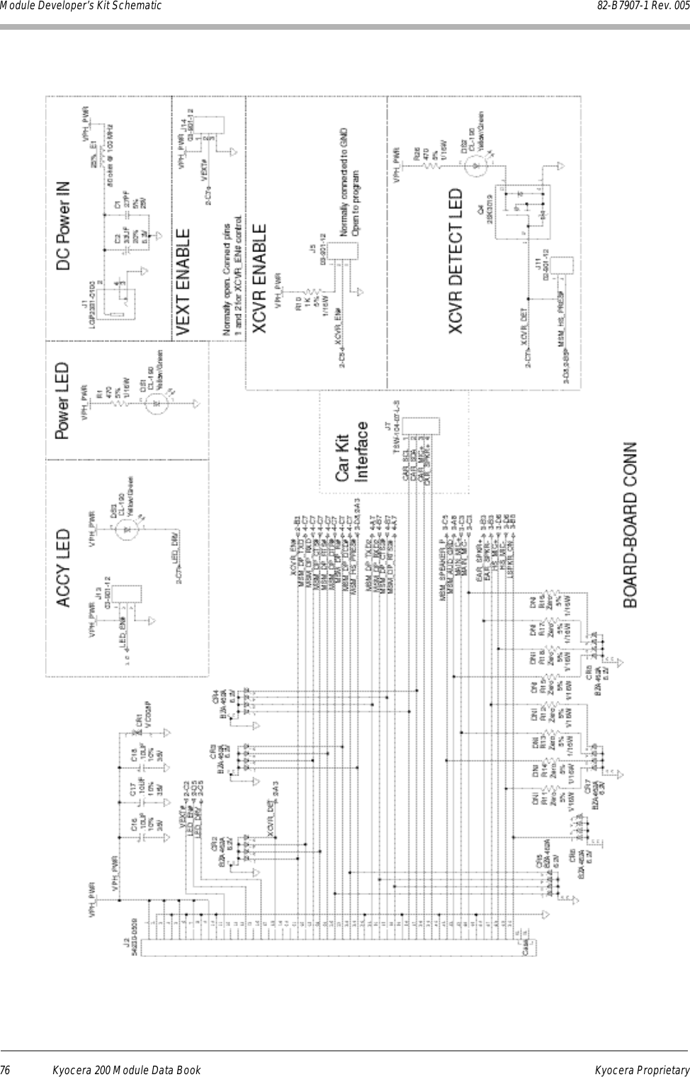 76 Kyocera 200 Module Data Book Kyocera ProprietaryModule Developer’s Kit Schematic 82-B7907-1 Rev. 005