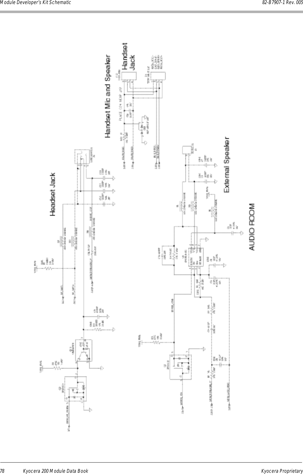 78 Kyocera 200 Module Data Book Kyocera ProprietaryModule Developer’s Kit Schematic 82-B7907-1 Rev. 005