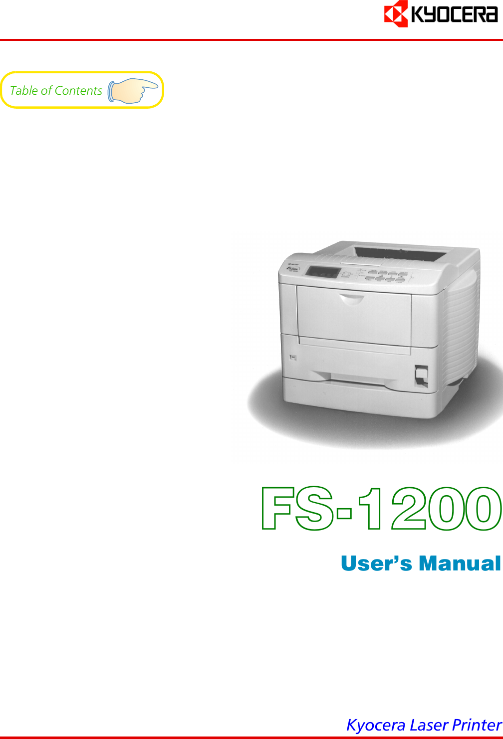 Kyocera Fs 1200 Users Manual