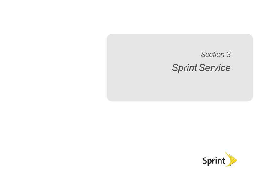 Section 3Sprint Service 