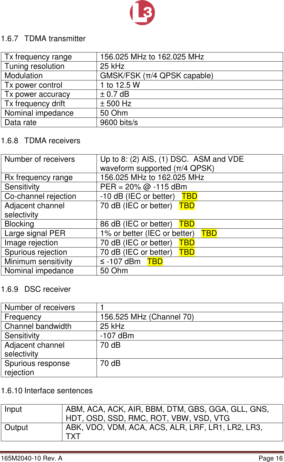 Page 16 of L3 Technologies AISA6 Shipboard Mobile AIS User Manual Memory Verification Procedure