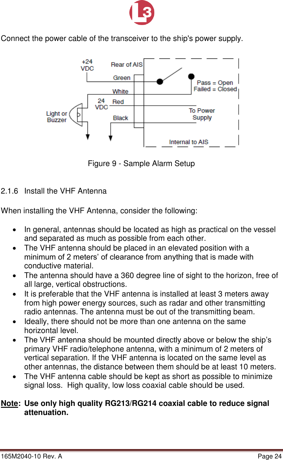Page 24 of L3 Technologies AISA6 Shipboard Mobile AIS User Manual Memory Verification Procedure