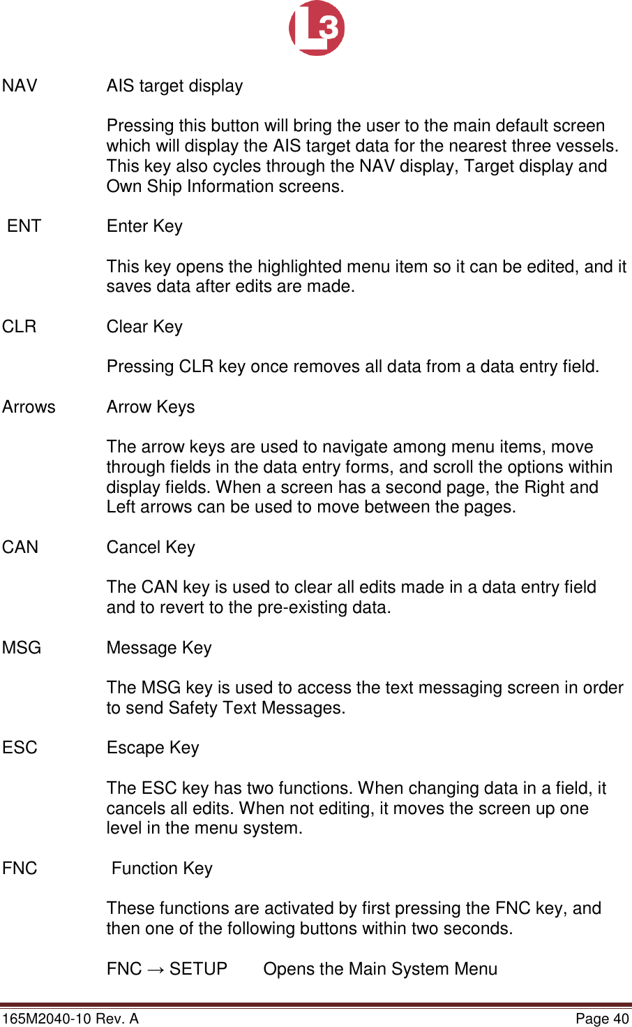 Page 40 of L3 Technologies AISA6 Shipboard Mobile AIS User Manual Memory Verification Procedure