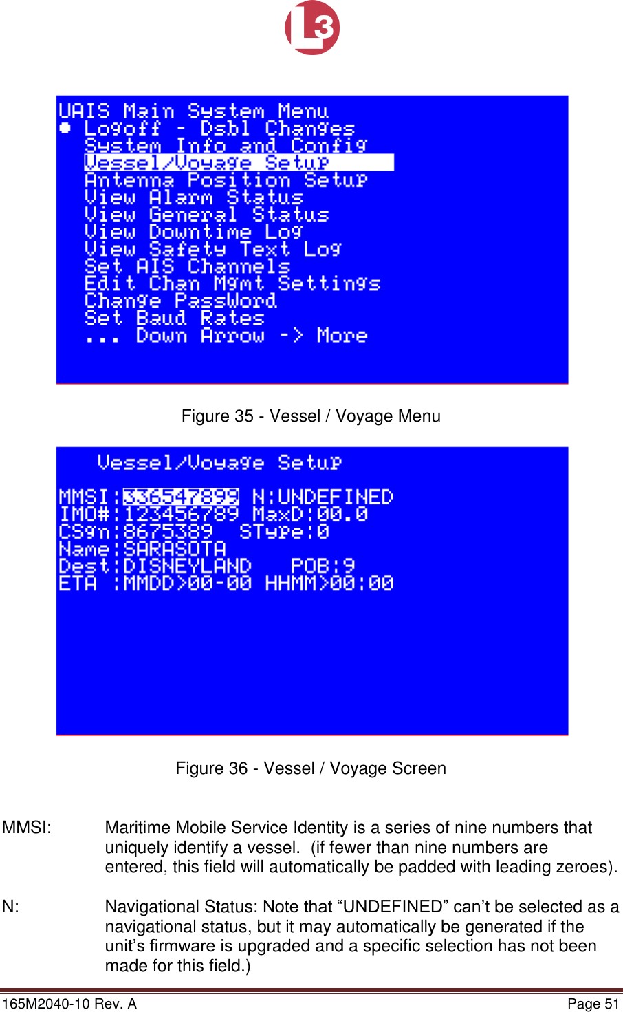 Page 51 of L3 Technologies AISA6 Shipboard Mobile AIS User Manual Memory Verification Procedure