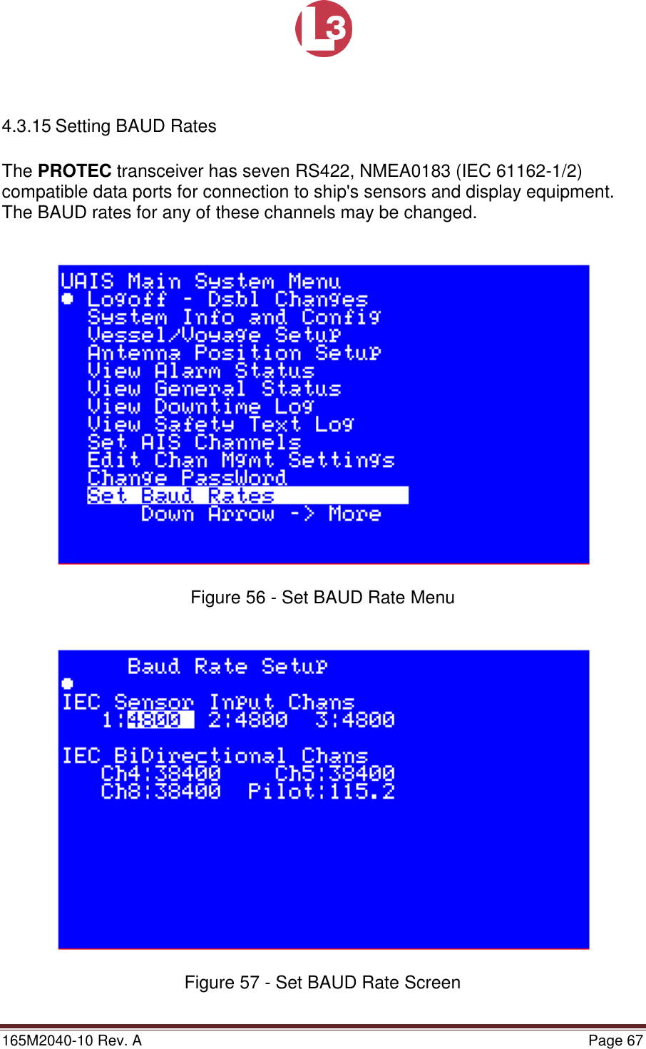 Page 67 of L3 Technologies AISA6 Shipboard Mobile AIS User Manual Memory Verification Procedure