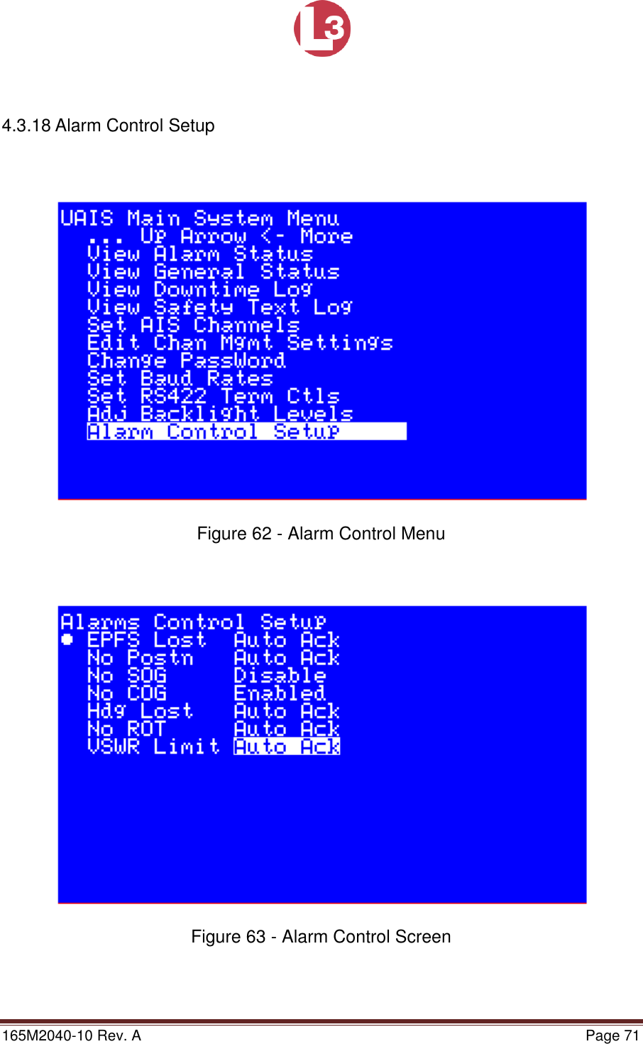 Page 71 of L3 Technologies AISA6 Shipboard Mobile AIS User Manual Memory Verification Procedure