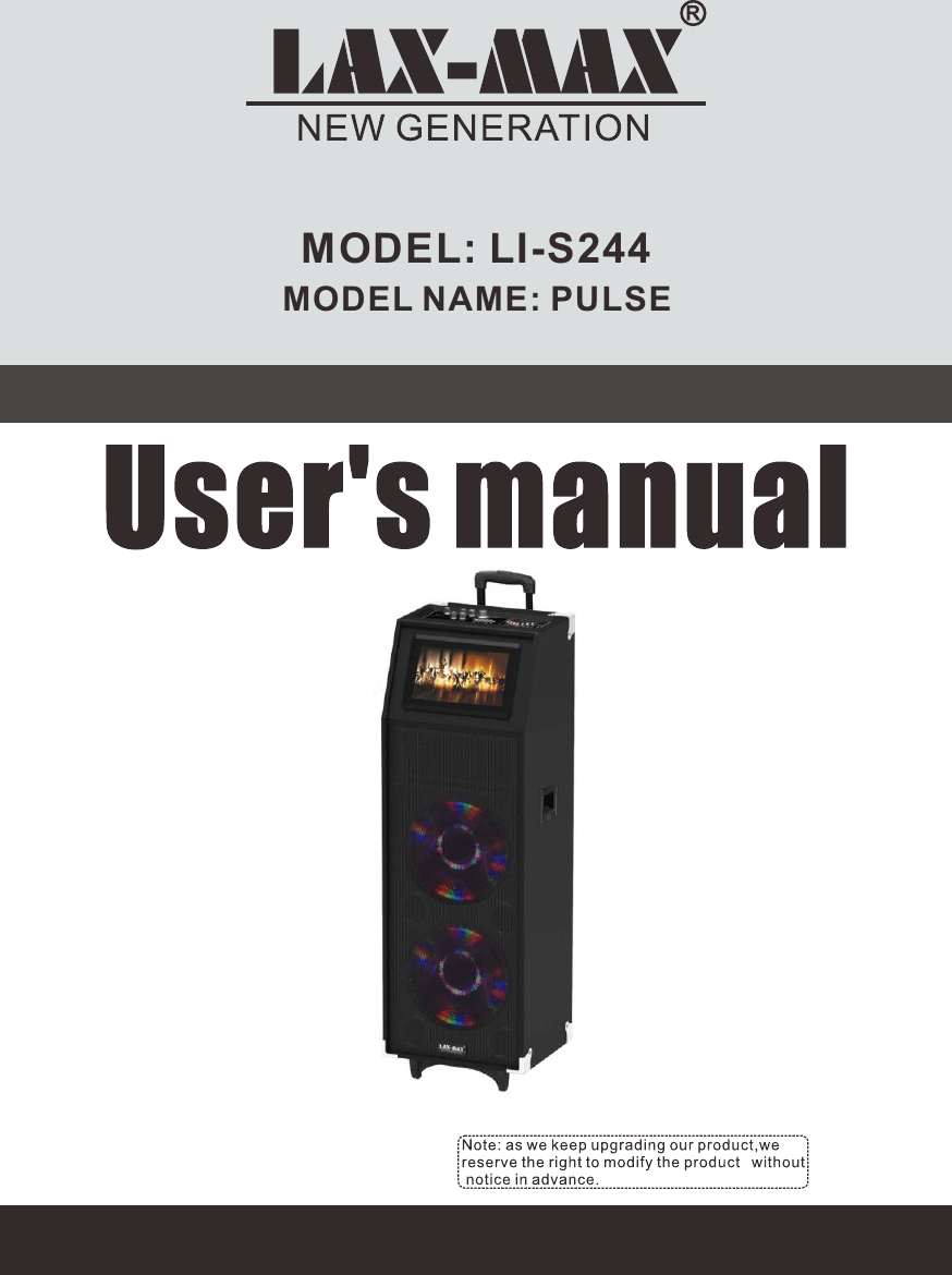 MODEL: LI-S244MODEL NAME: PULSE