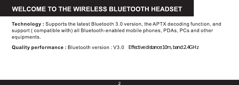 Effective distance:10m, band:2.4GHz