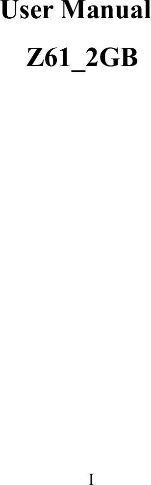    I                                                    User Manual  Z61_2GB       