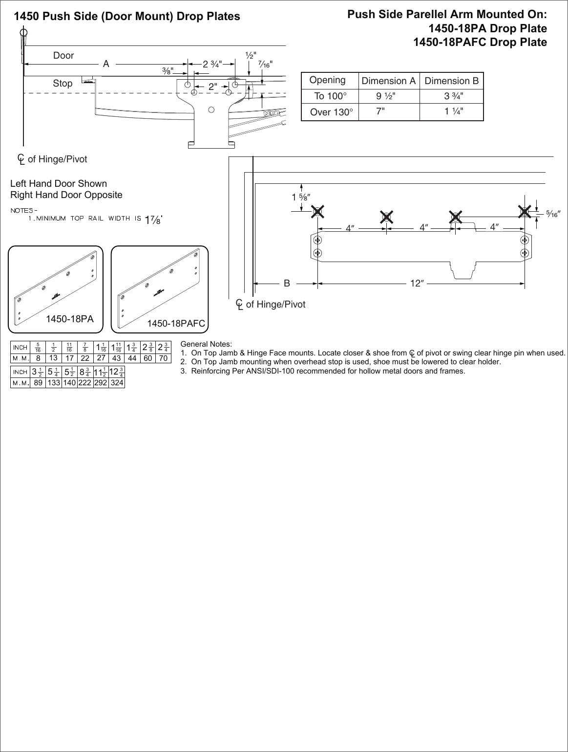 Page 2 of 4 - LCN 1450 Series Drop Plate Installation Instructions Guide 110984