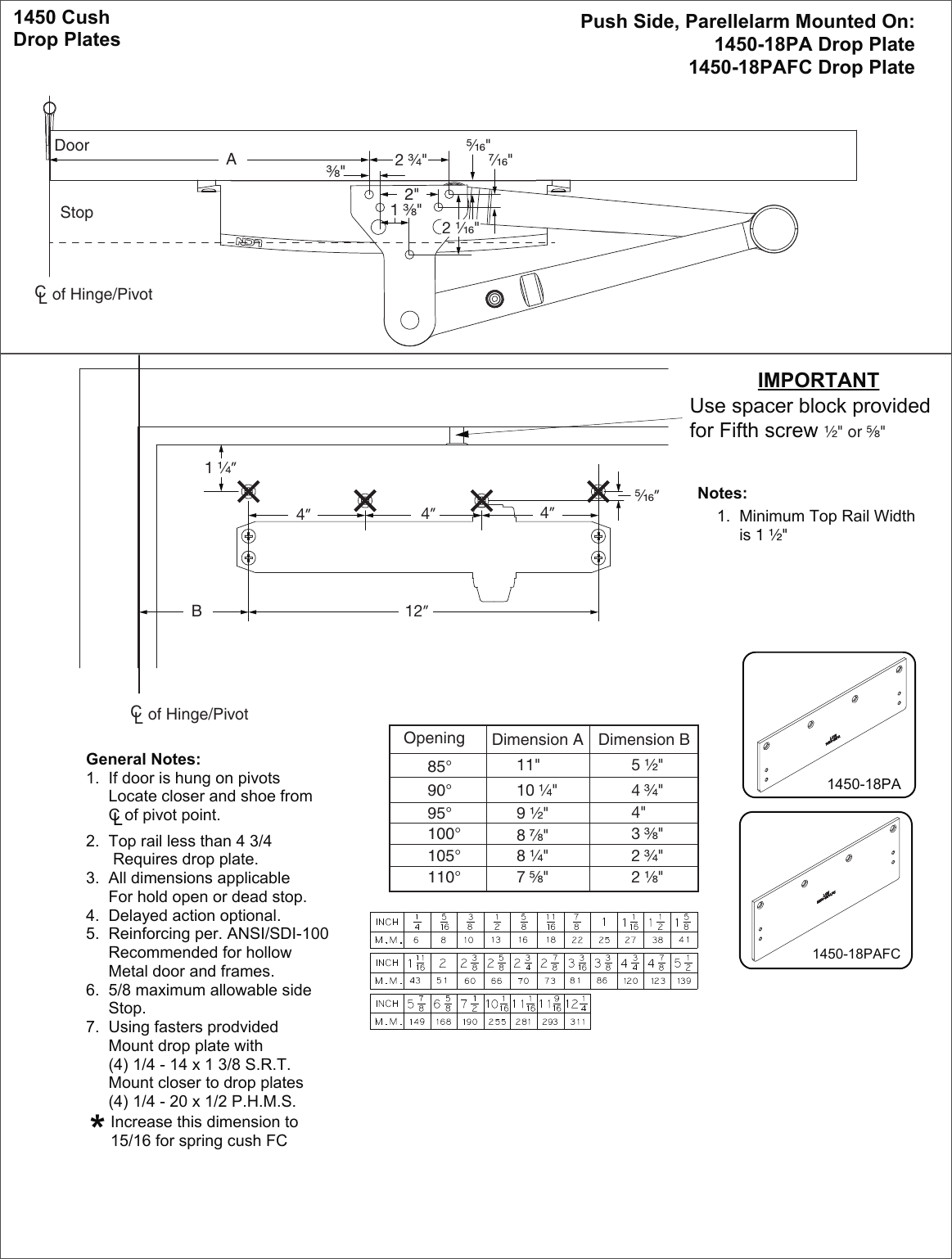 Page 3 of 4 - LCN 1450 Series Drop Plate Installation Instructions Guide 110984