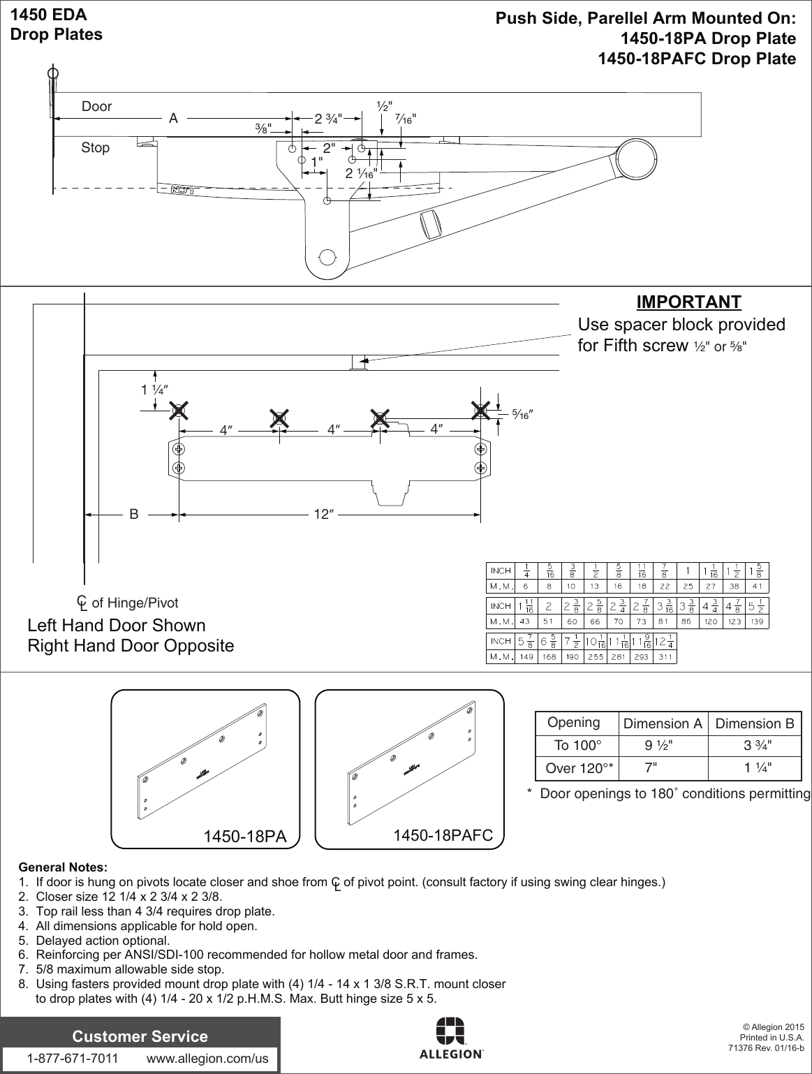 Page 4 of 4 - LCN 1450 Series Drop Plate Installation Instructions Guide 110984