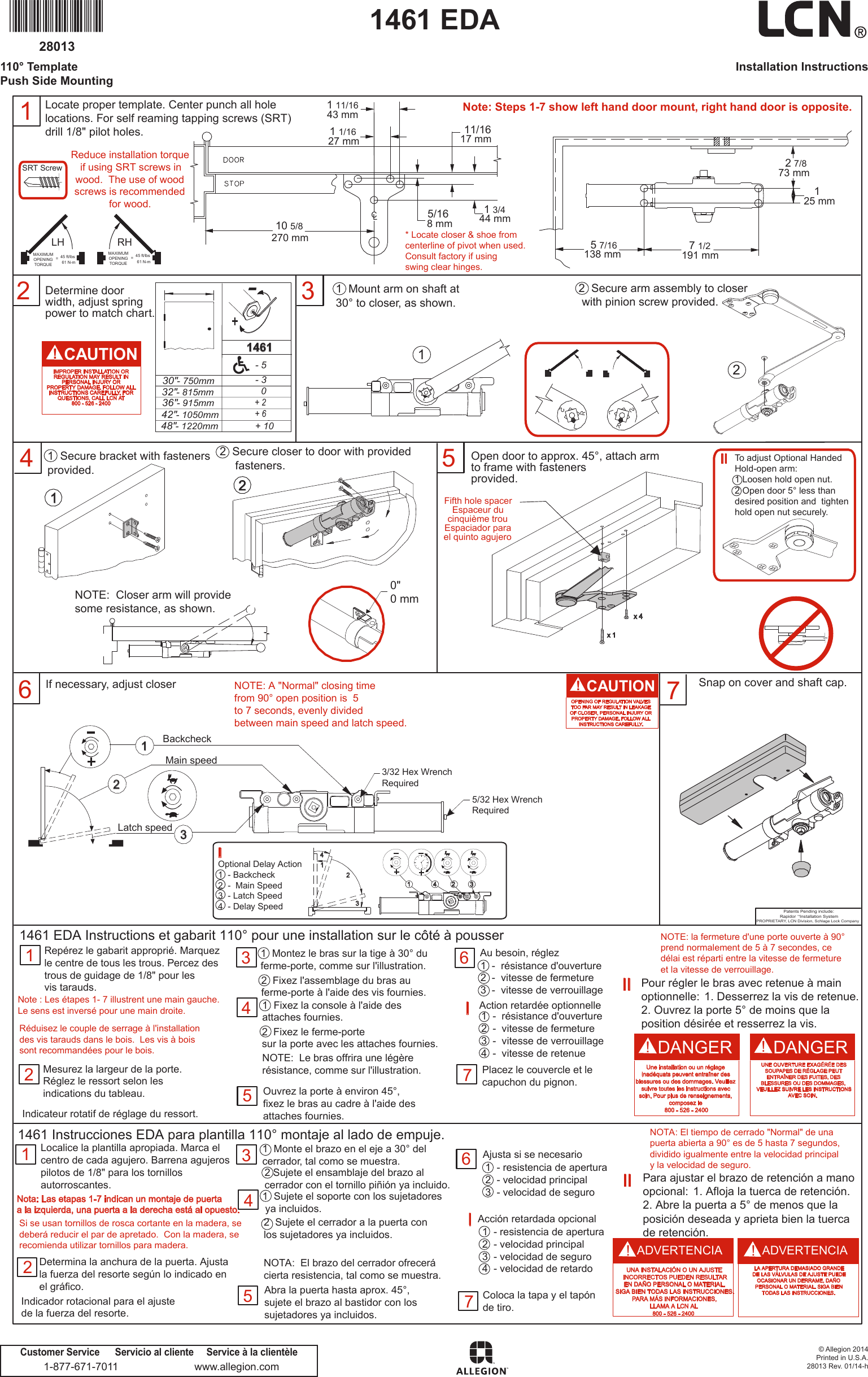 Page 1 of 2 - LCN  1461 CUSH Installation Guide LCN1461EDAInstallation Instructions