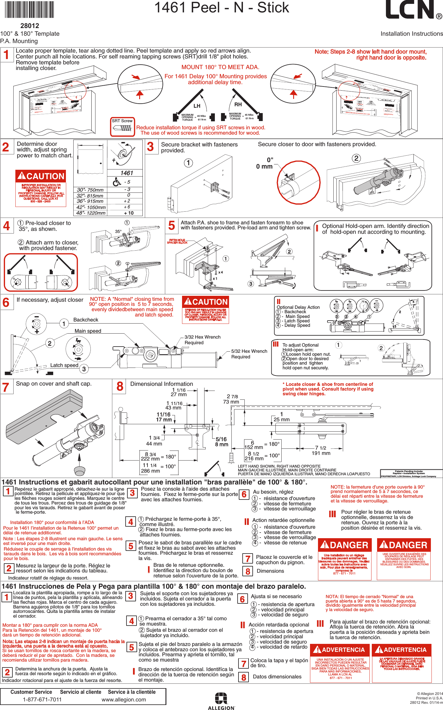 Page 1 of 2 - LCN  1461 PA Mount Installation Guide LCN1461PAMount Instructions