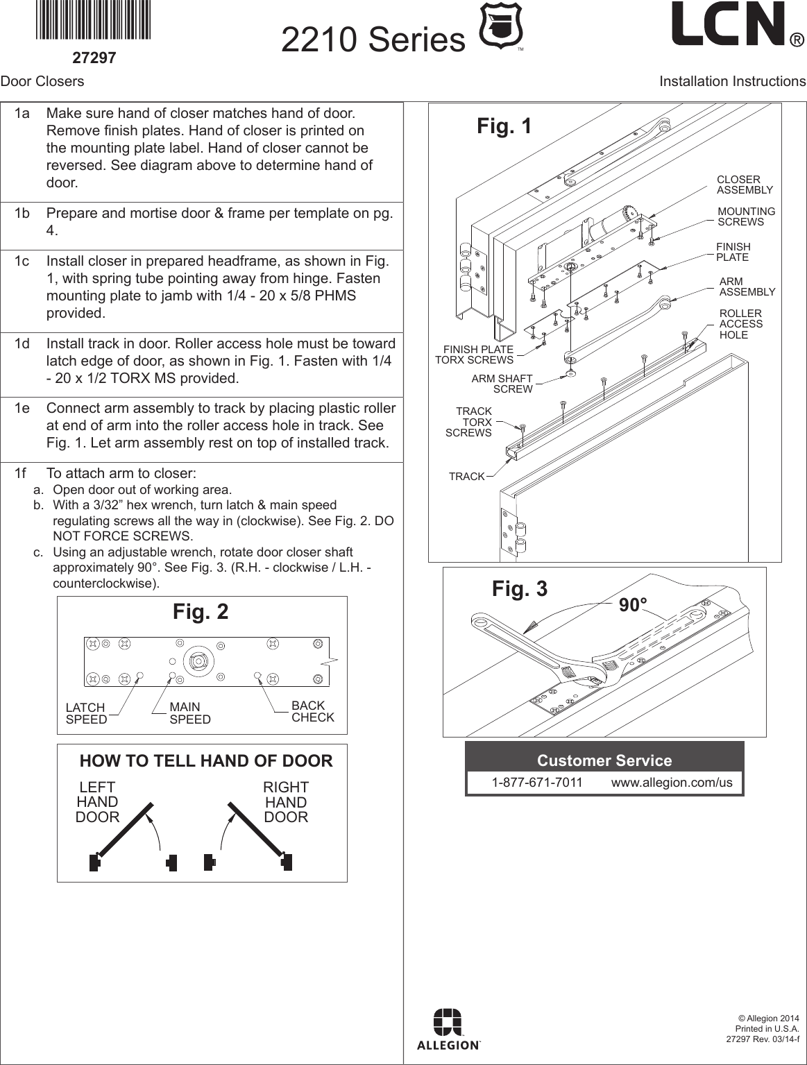 Lcn 2210 Series Installation Guide Lcn2210series Instructions