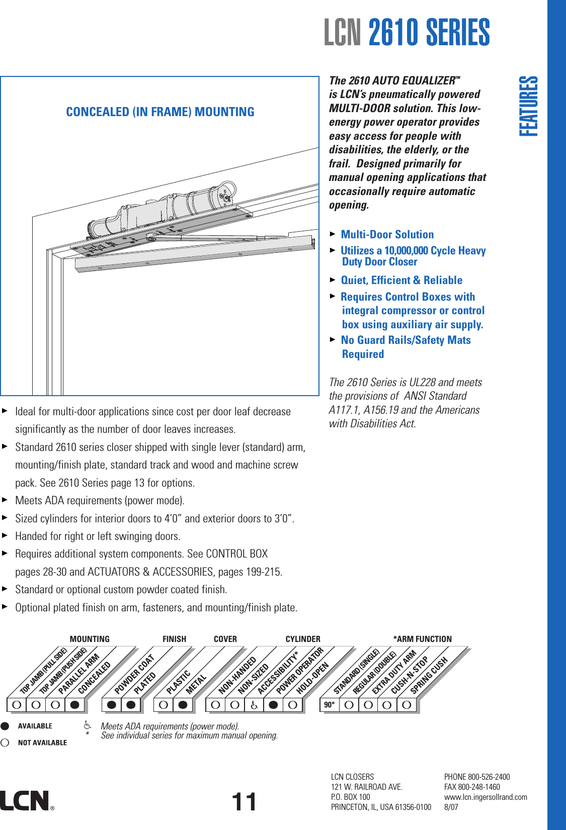 Page 1 of 4 - LCN  2610 Series Product Guide - Automatic Operators LCN2610productguide