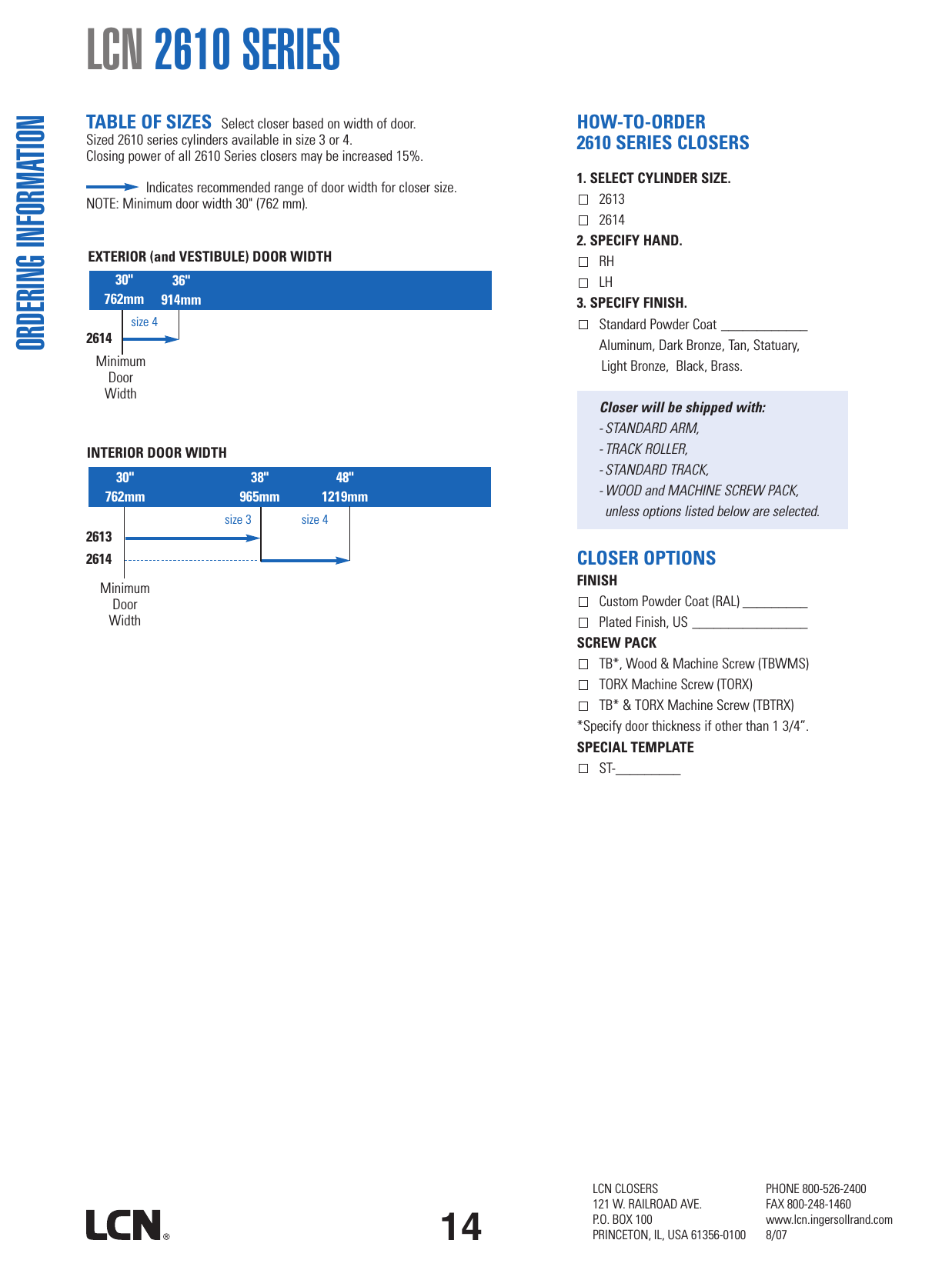 Page 4 of 4 - LCN  2610 Series Product Guide - Automatic Operators LCN2610productguide