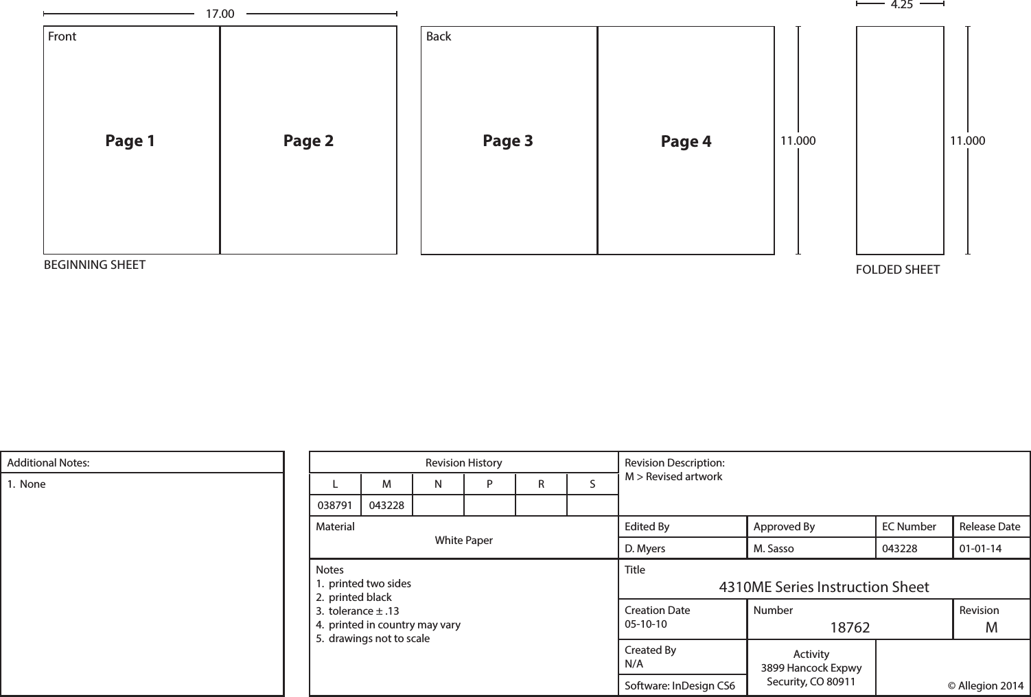 Page 5 of 5 - LCN  4310ME Installation Guide LCN4310MEInstallation Instructions