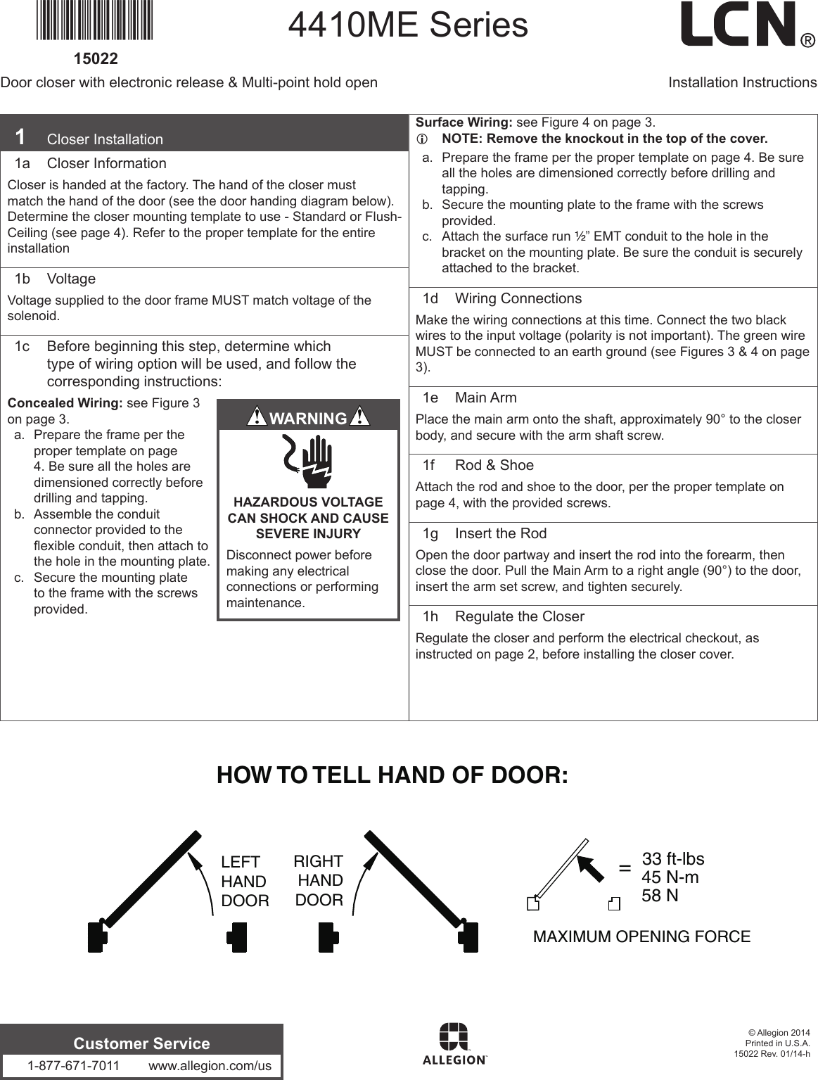 Lcn 4410me Installation Guide Lcn4410meseries Instructions