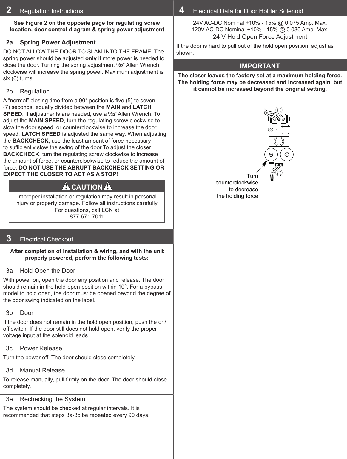 Page 2 of 5 - LCN  4410ME Installation Guide LCN4410MESeries Instructions