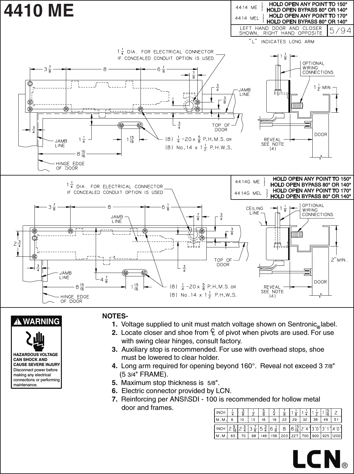 Page 4 of 5 - LCN  4410ME Installation Guide LCN4410MESeries Instructions