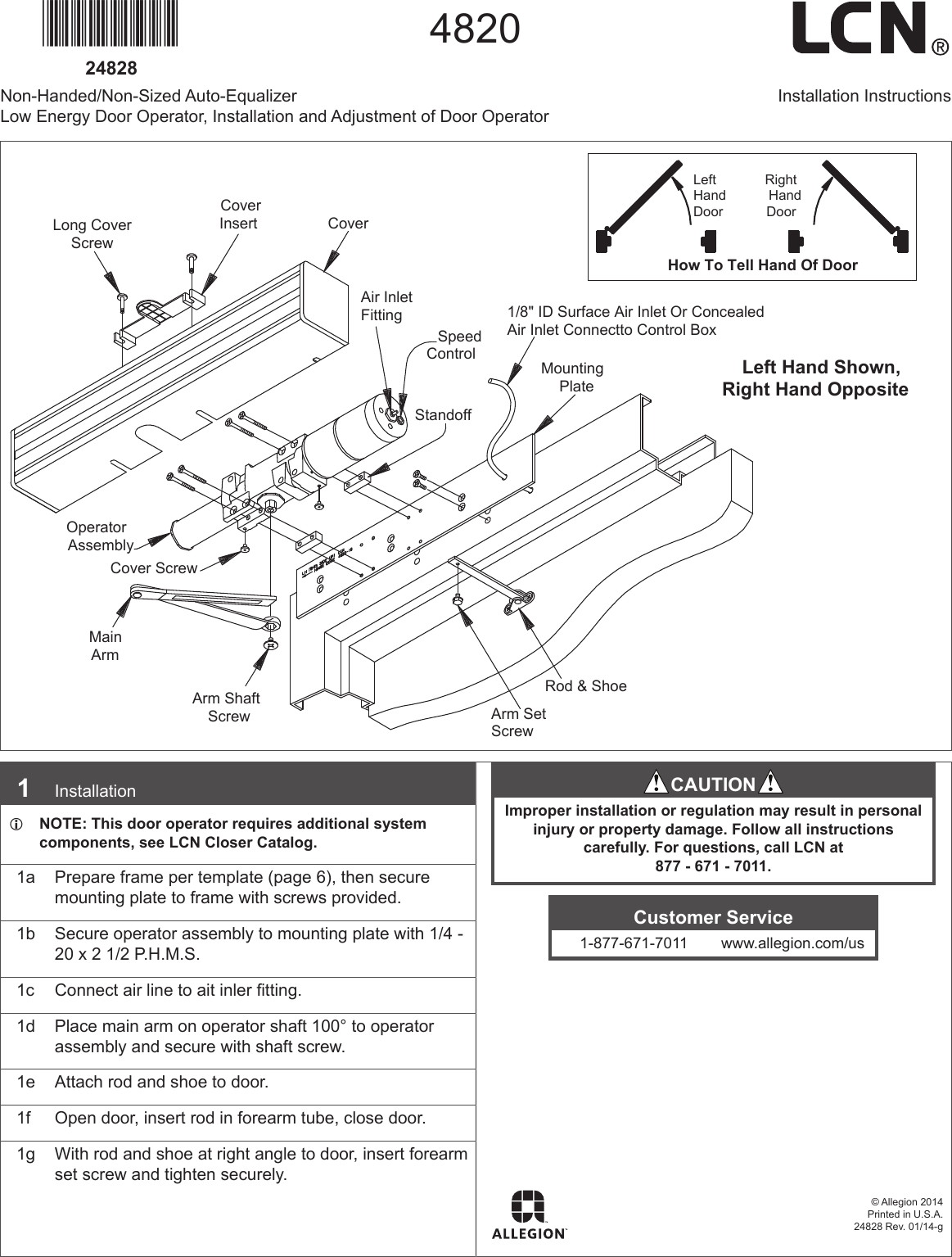 Page 1 of 7 - LCN  4820 Series Installation Guide LCN4820installationguide