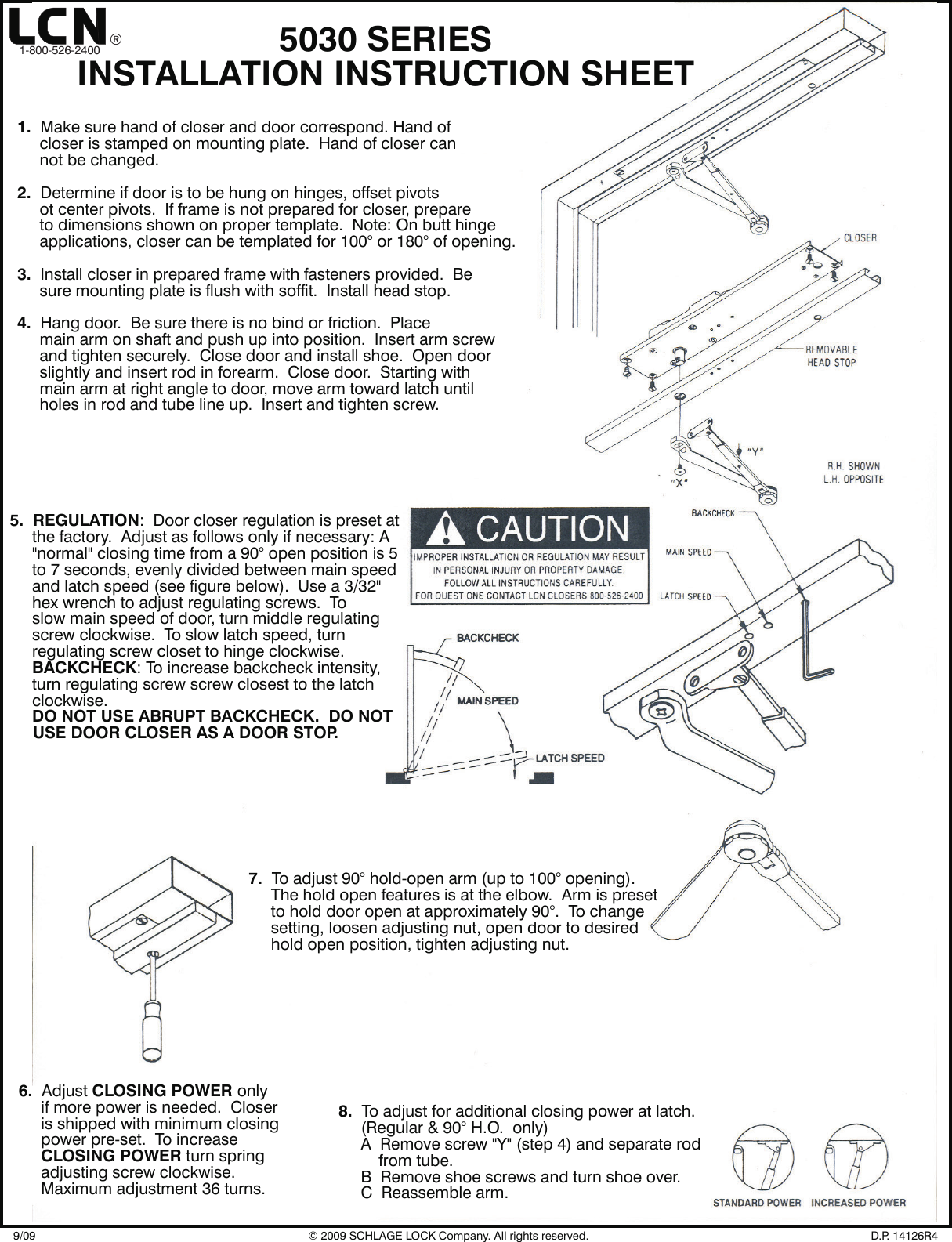 Page 1 of 5 - LCN 14126r04 5030 Series Installation Guide LCN5040installationguide