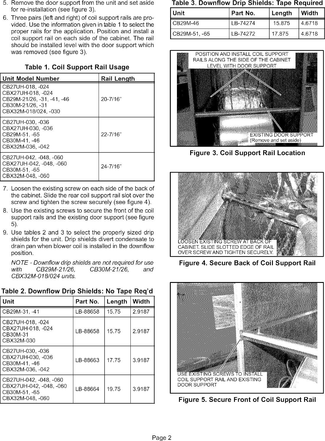 Page 2 of 3 - LENNOX  Air Handler (indoor Blower&evap) Manual L0805326