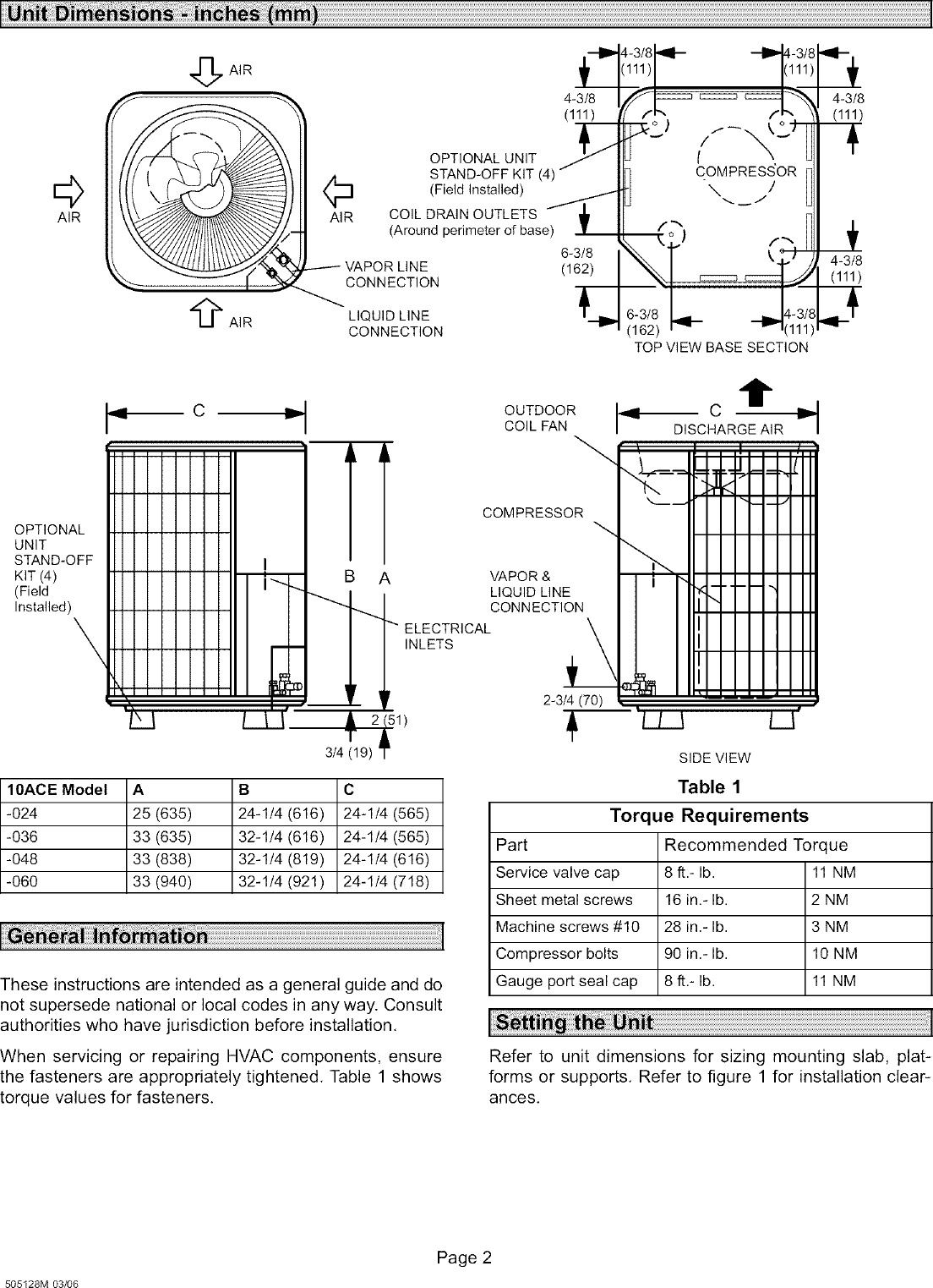 LENNOX Air Conditioner/heat Pump(outside Unit) Manual L0805442