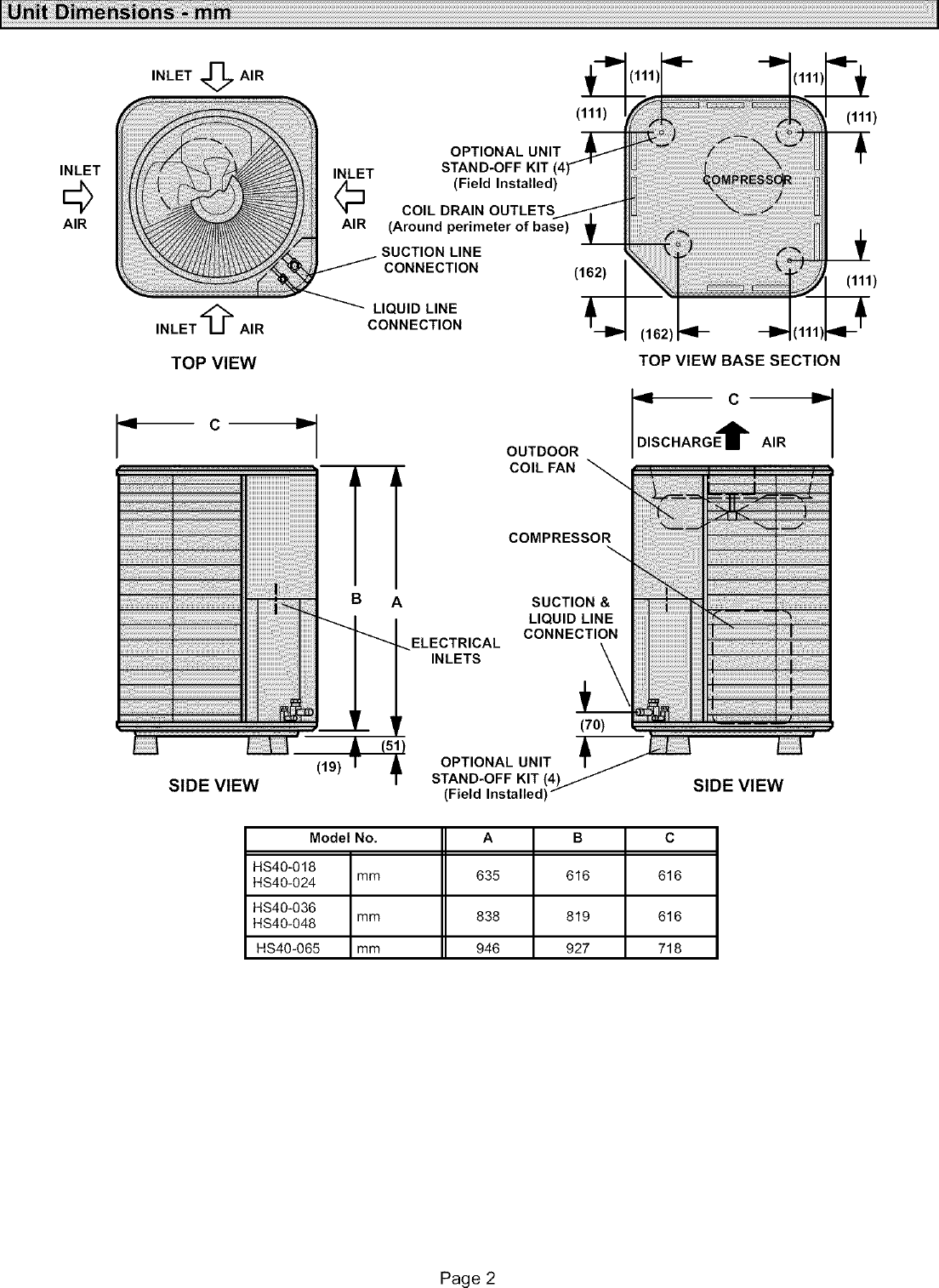 Page 2 of 12 - LENNOX  Air Conditioner/heat Pump(outside Unit) Manual L0805497