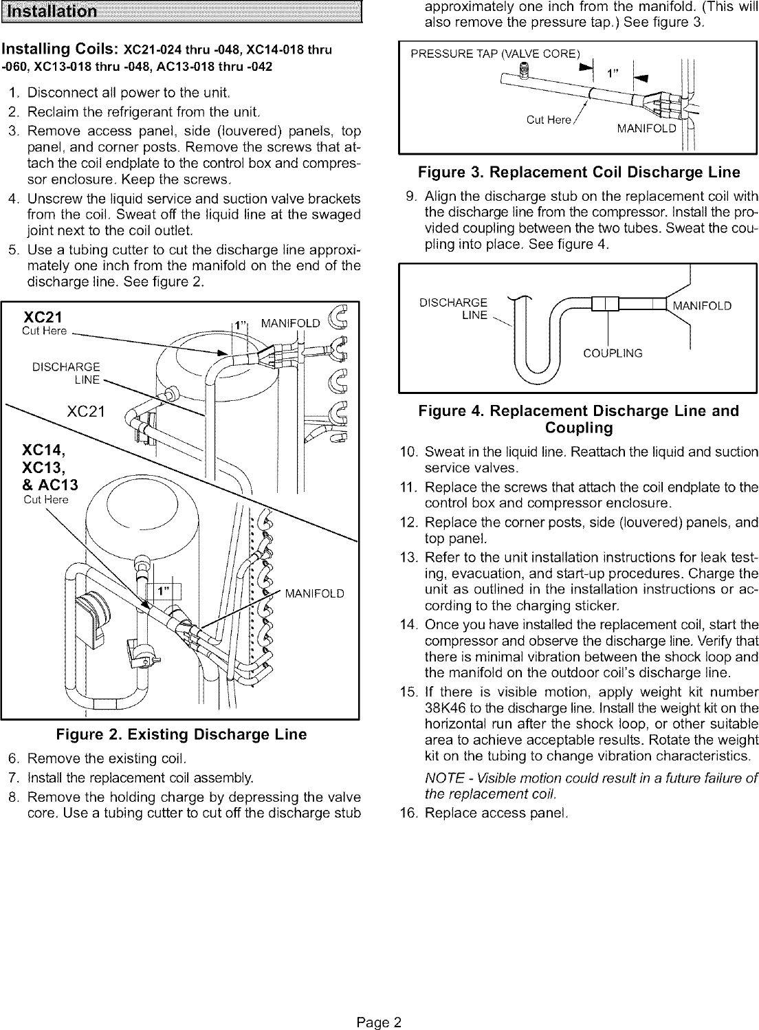 Page 2 of 4 - LENNOX Air Conditioner/heat Pump(outside Unit) Manual L0805508