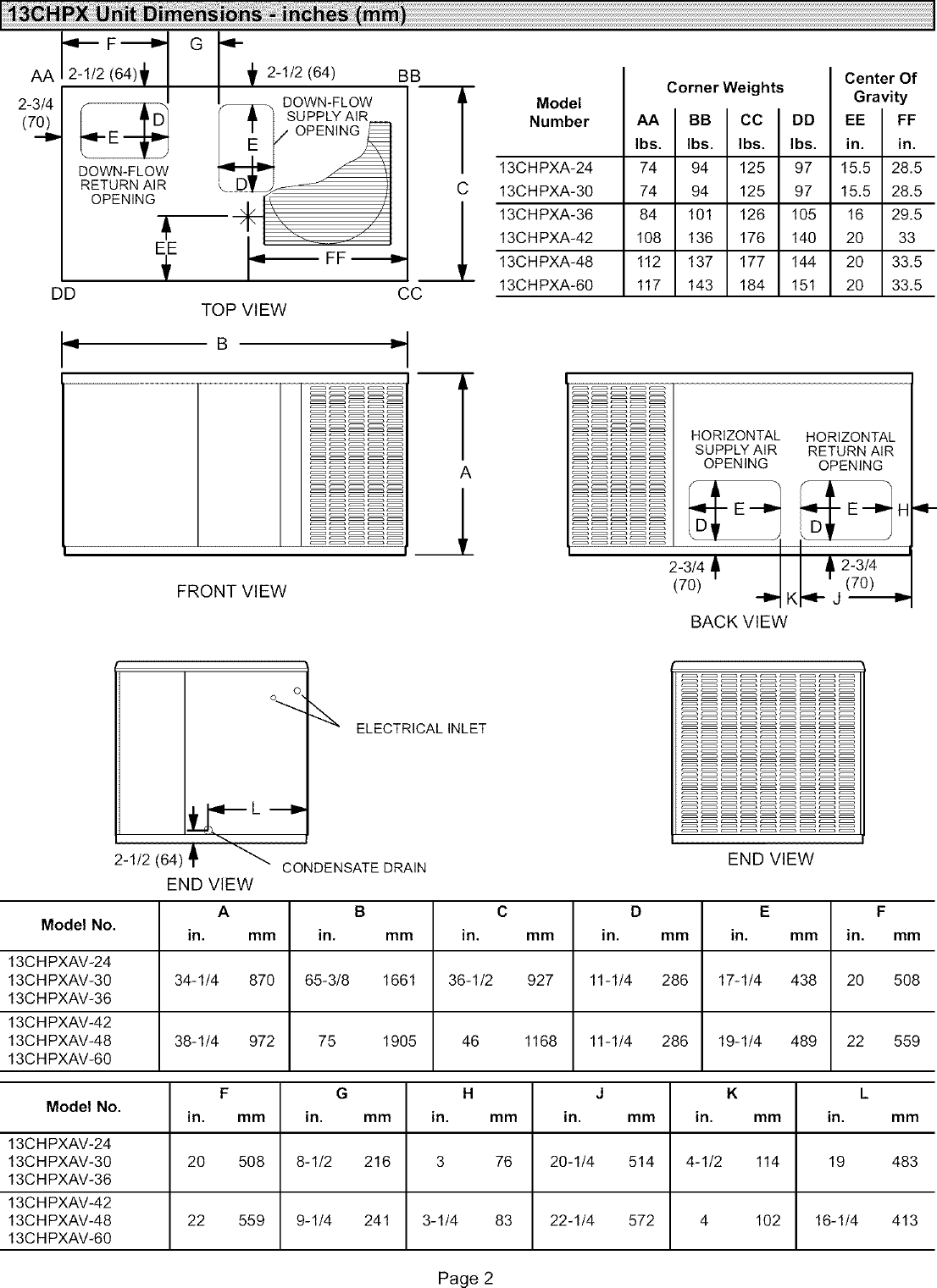 Page 2 of 12 - LENNOX  Package Units(both Units Combined) Manual L0806654