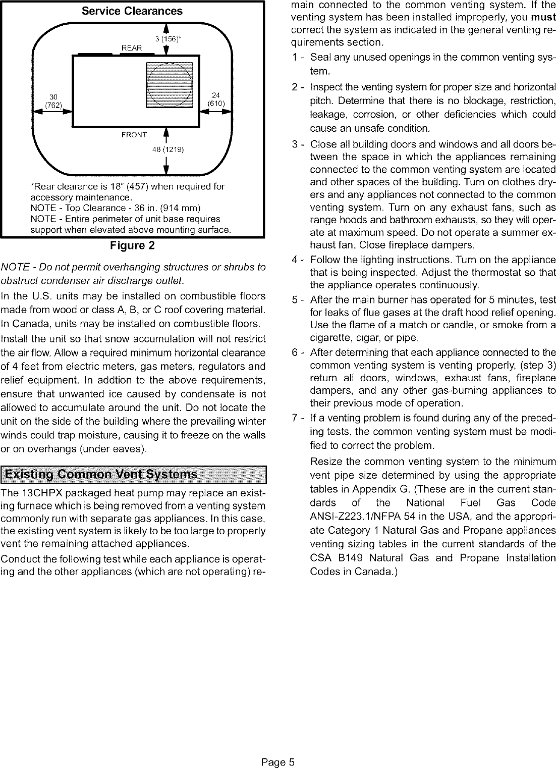 Page 5 of 12 - LENNOX  Package Units(both Units Combined) Manual L0806654