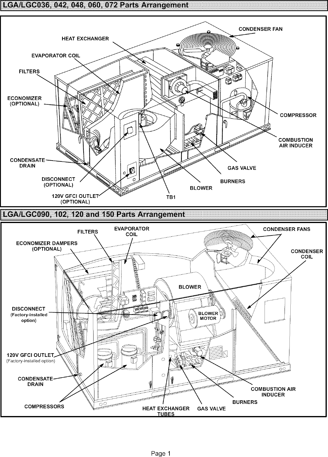 Page 2 of 8 - LENNOX  Package Units(both Units Combined) Manual L0806704