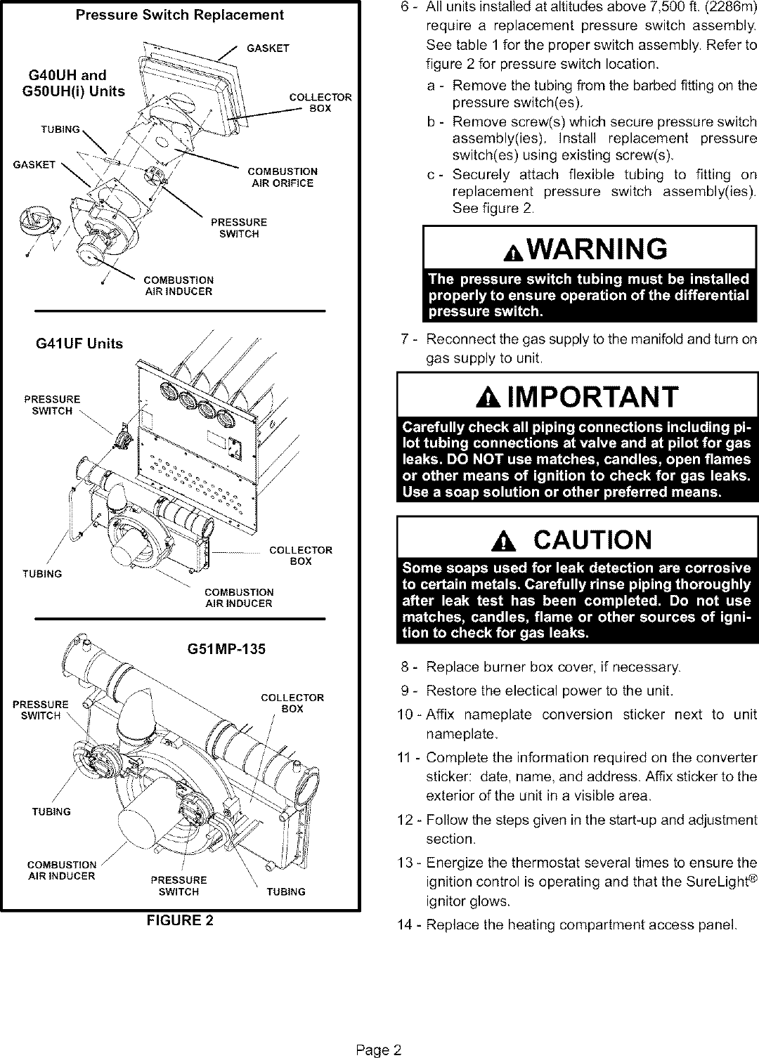 Page 2 of 4 - LENNOX  Furnace/Heater, Gas Manual L0806918