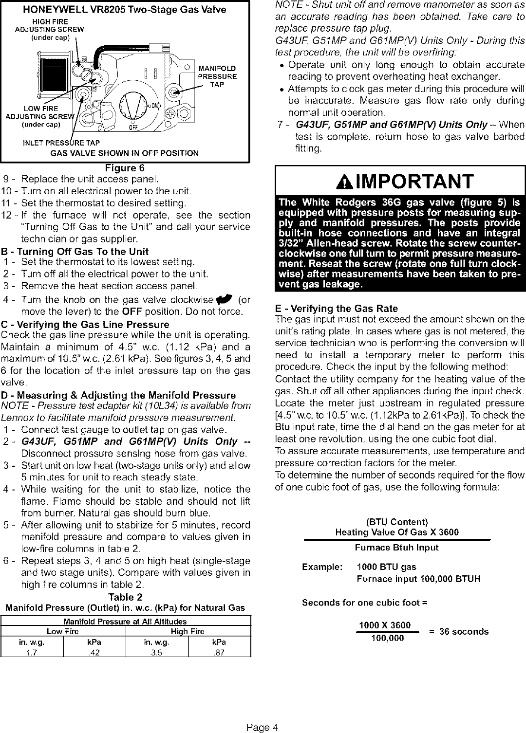 Page 4 of 4 - LENNOX  Furnace/Heater, Gas Manual L08A6036